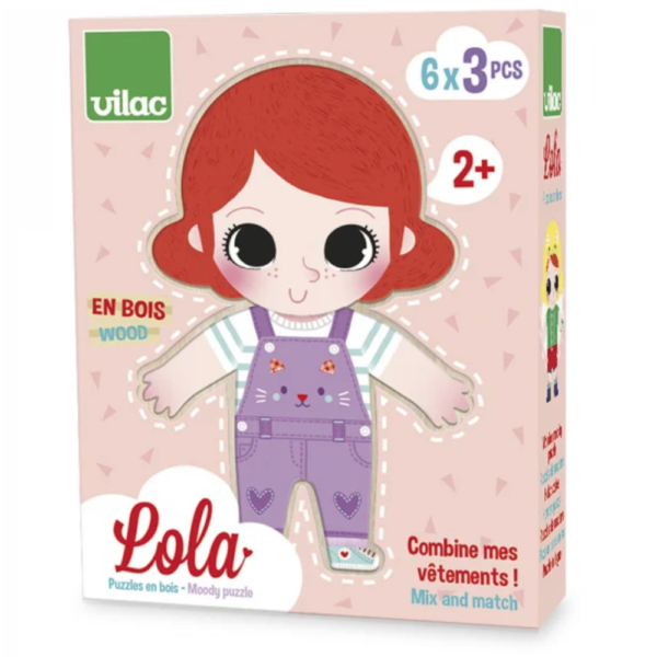 Træpuslespil - Klæd Lola på. Vilac