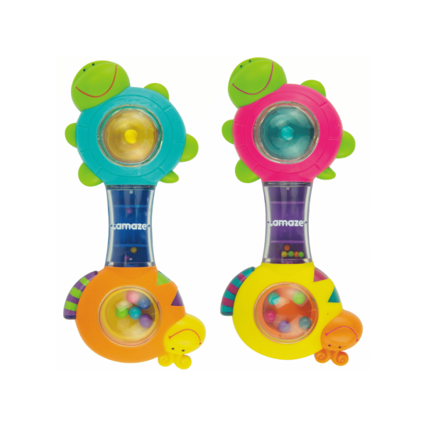 Shakin Shell rangle fra Lamaze pink orange blå orange