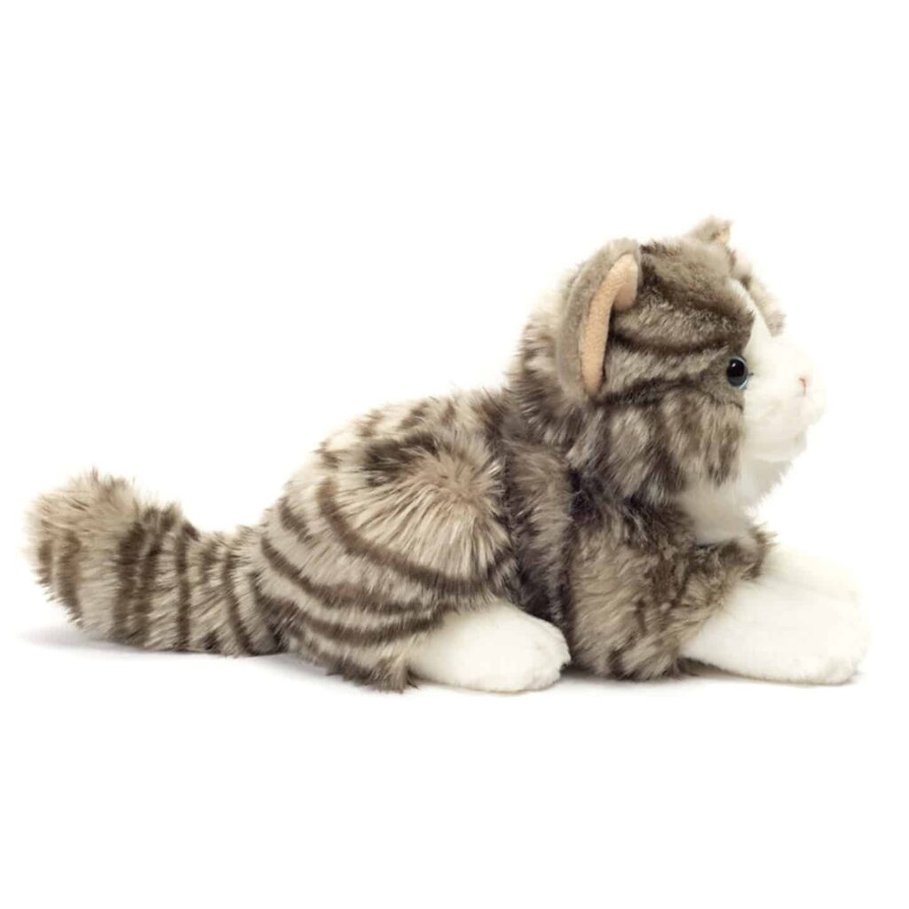 Teddy Hermann - Liggende kat grå 20 cm