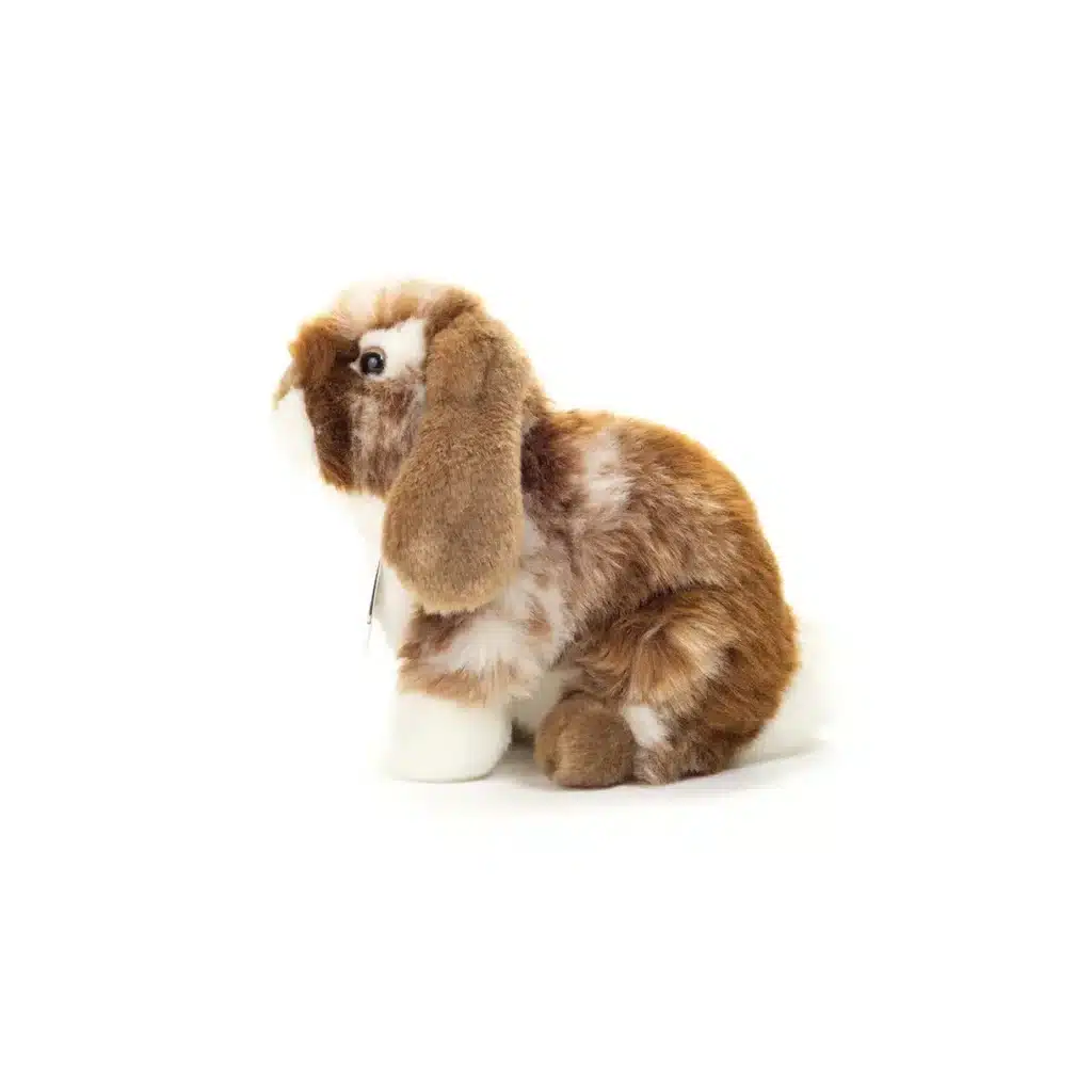 Teddy Hermann - Siddende kanin hvid-mørkebrun 20 cm