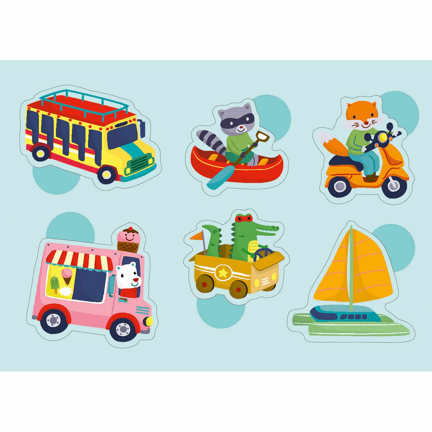 Klistermærker med Transportmidler