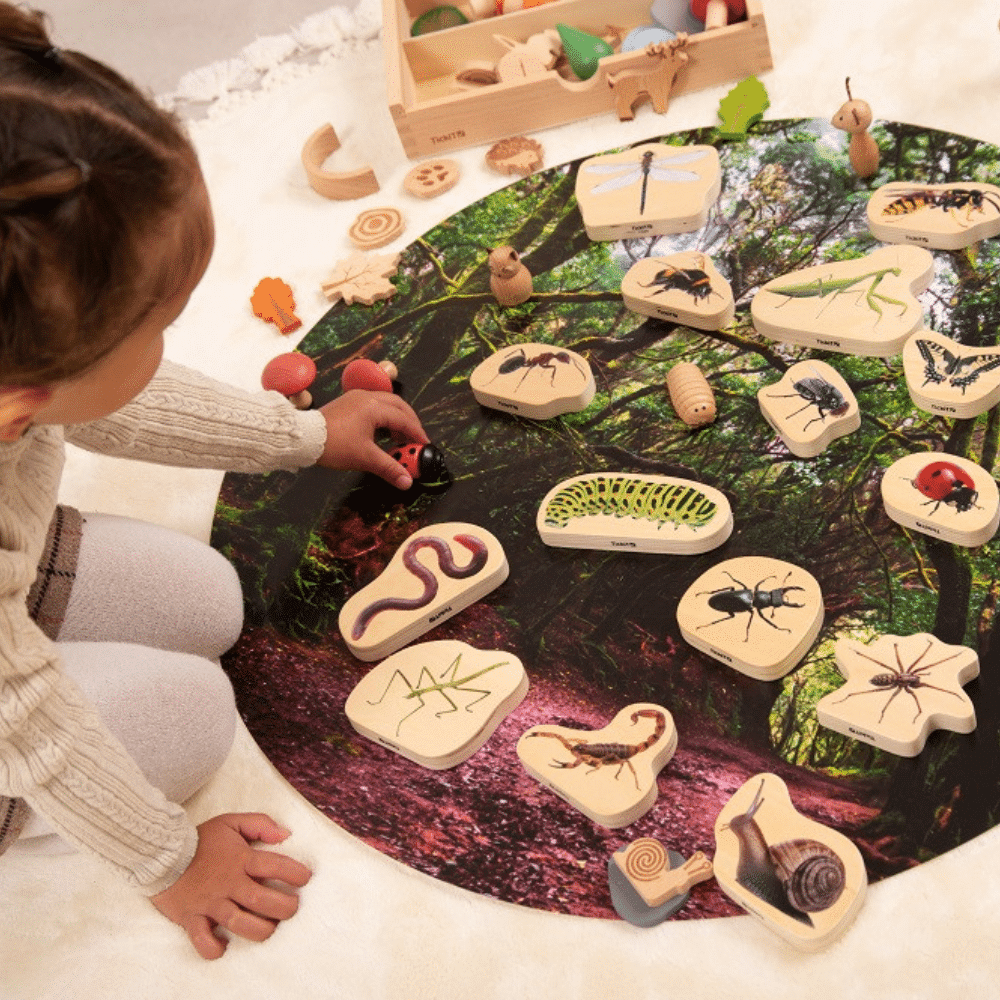 insektklodser wooden minibeast blocks 15 stk tickit