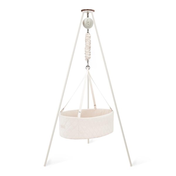 Classic Bundle Oval Vugge med Basic Connect Motor I cream White