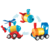 1-2-3 Build It! Rocket-Train-Helicopter - Byg-selv Fartøjer - Learning Resources LER2859