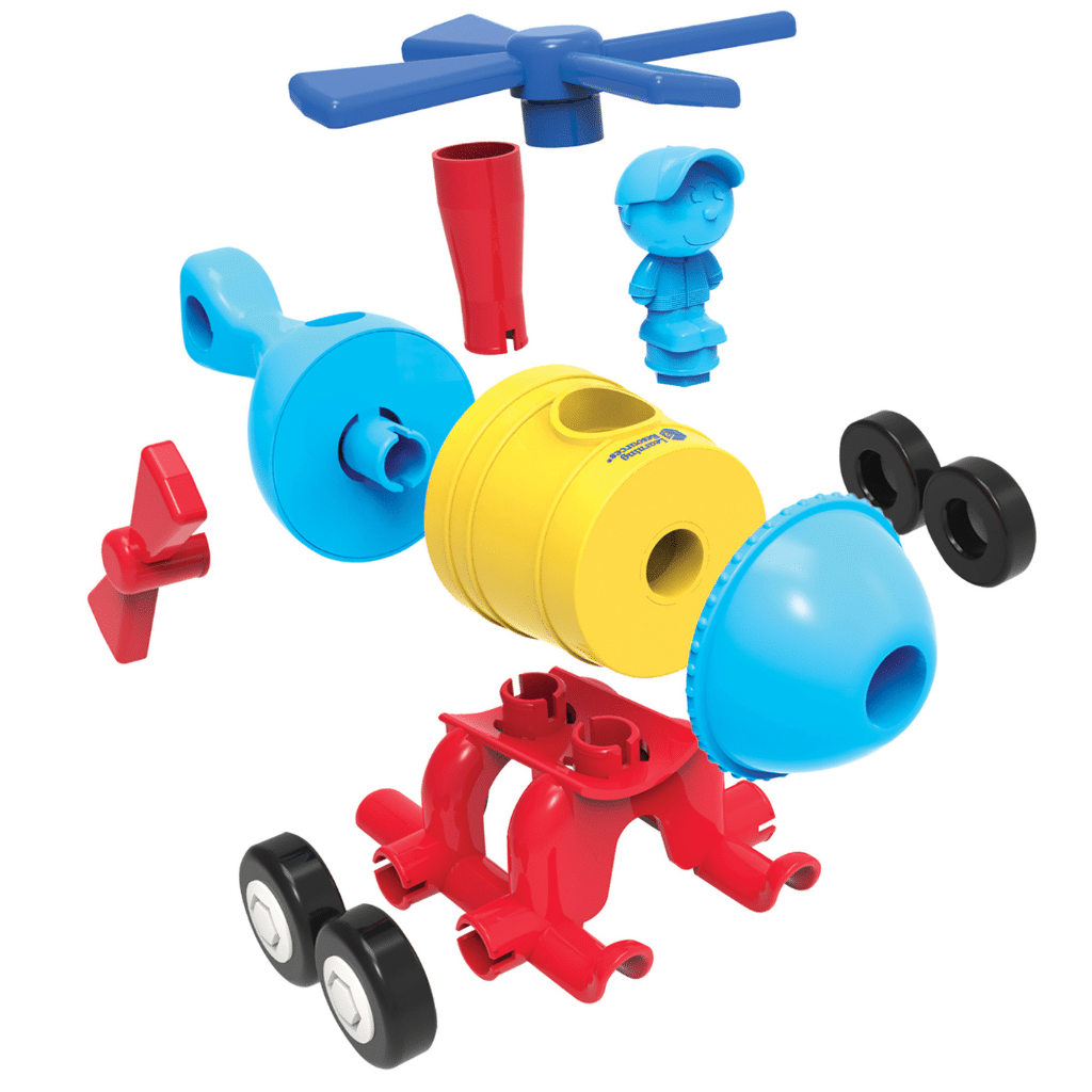 1-2-3 Build It! Rocket-Train-Helicopter - Byg-selv Fartøjer - Learning Resources LER2859