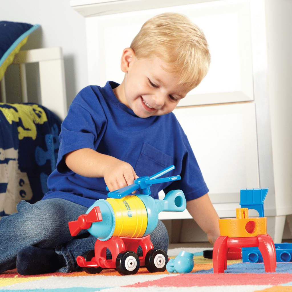 1-2-3 Build It! Rocket-Train-Helicopter - Byg-selv Fartøjer - Learning Resources LER2859