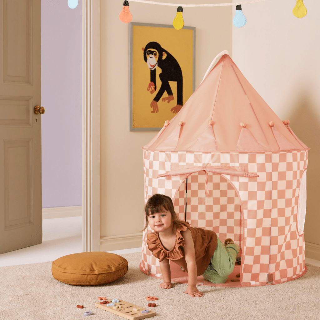 Kid's Concept Play tent check apricot