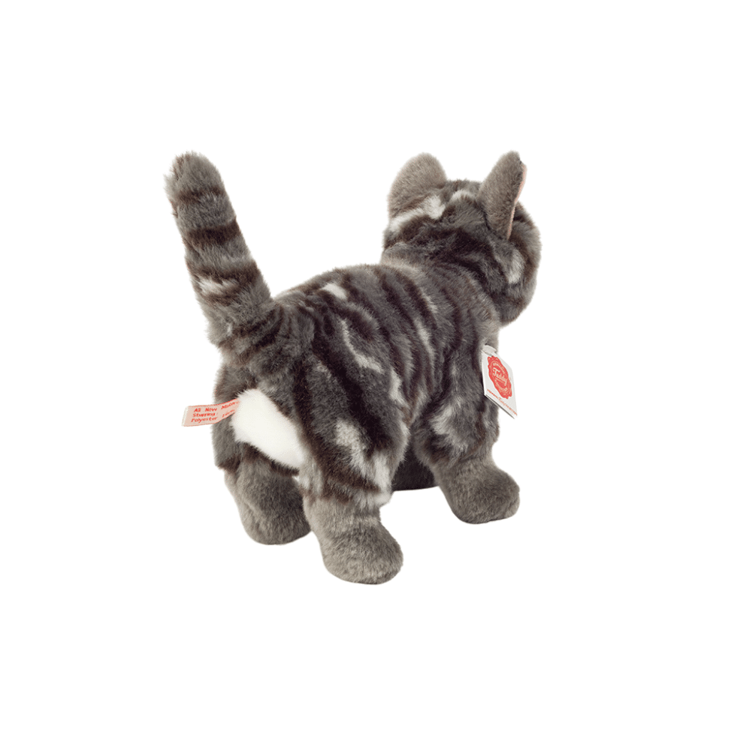 Teddy Hermann TH918226 Stående kat gråstribet 20 cm