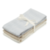 cam cam Stofble, 3-pak - GOTS Mix Classic Stripes Blue, Praline, Creme hvid