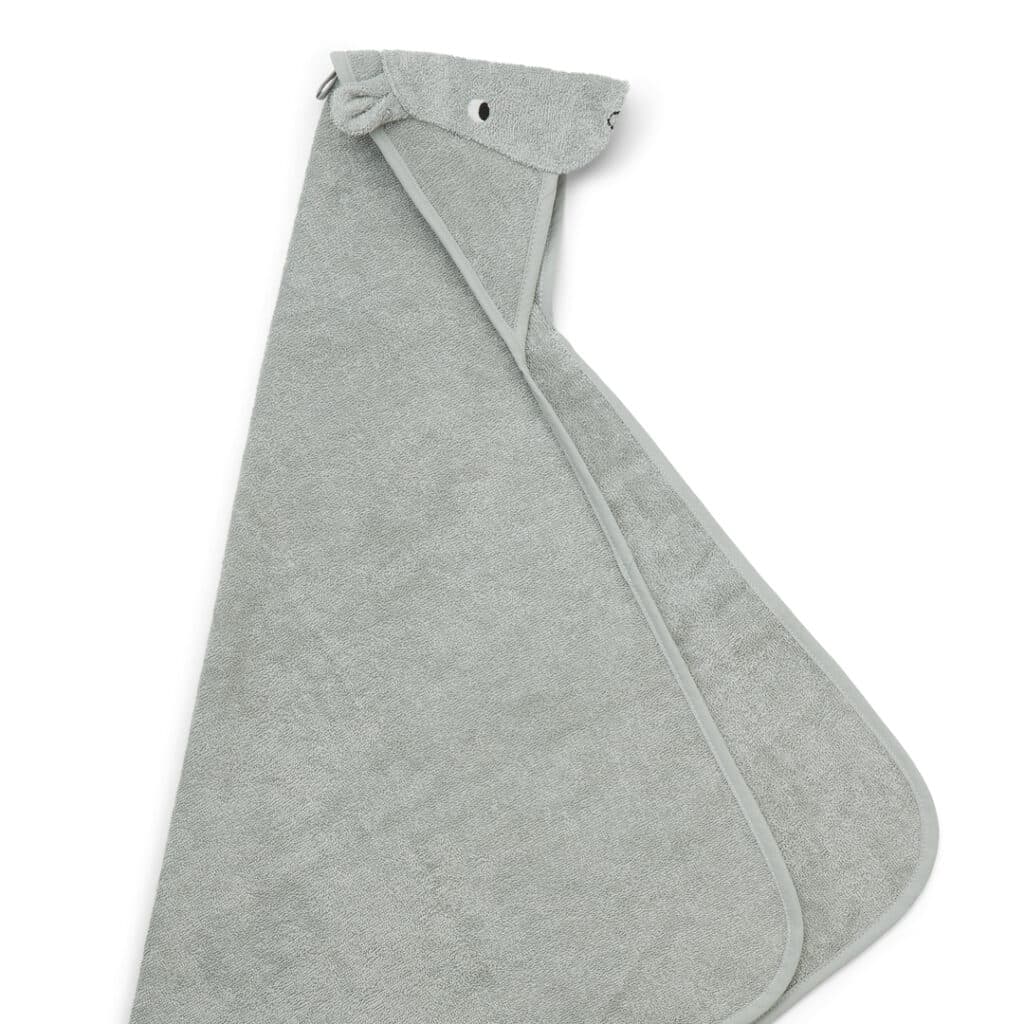 Liewood hooede towel, Hippo Down blue
