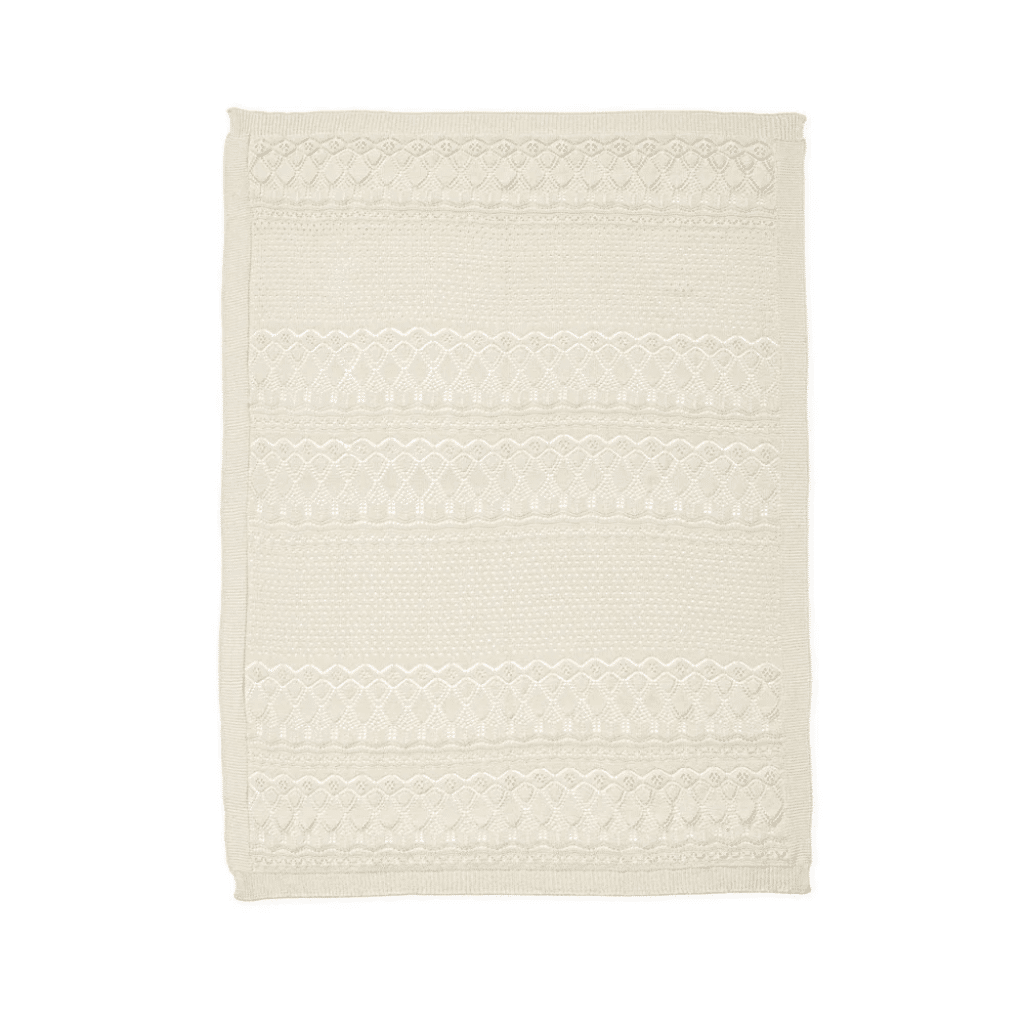 Cam Cam Pointelle Baby Striktæppe - GOTS - Off White