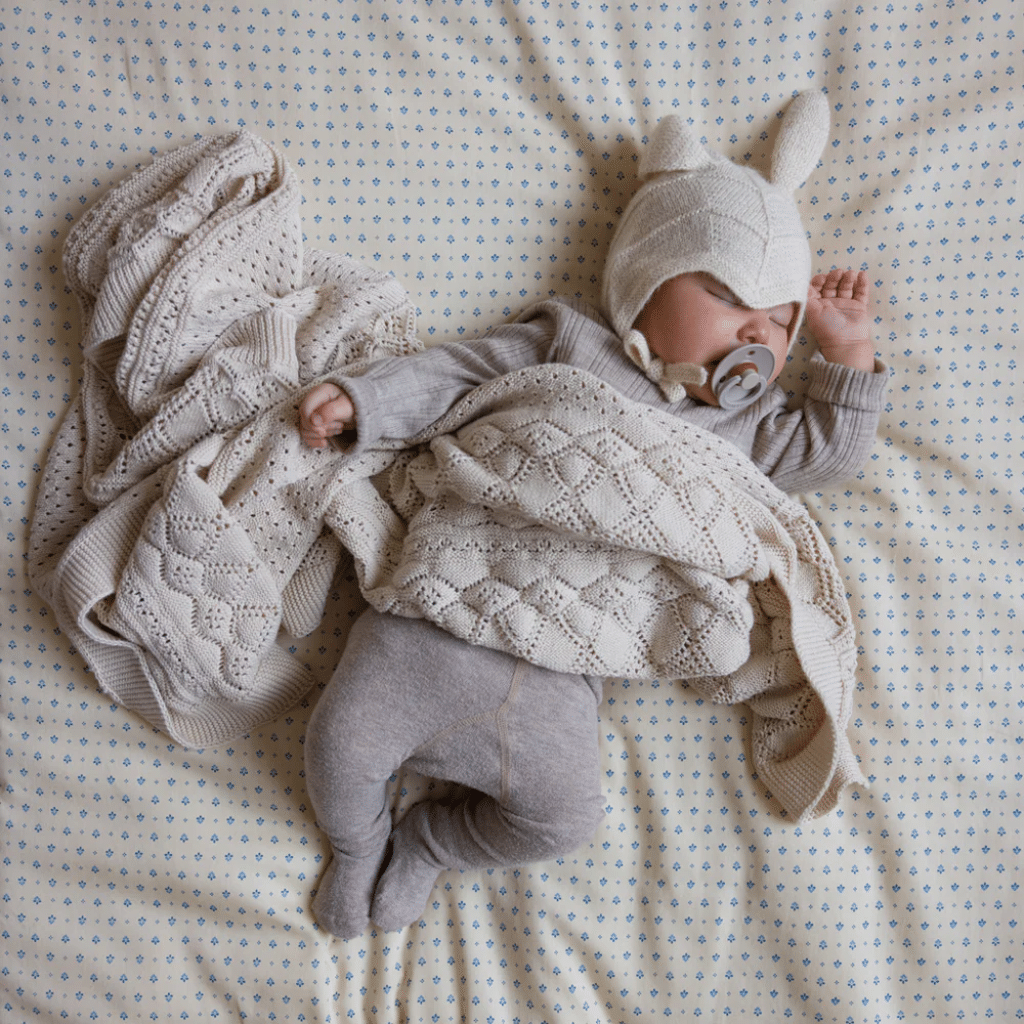 Cam Cam Pointelle Baby Striktæppe - GOTS - Off White