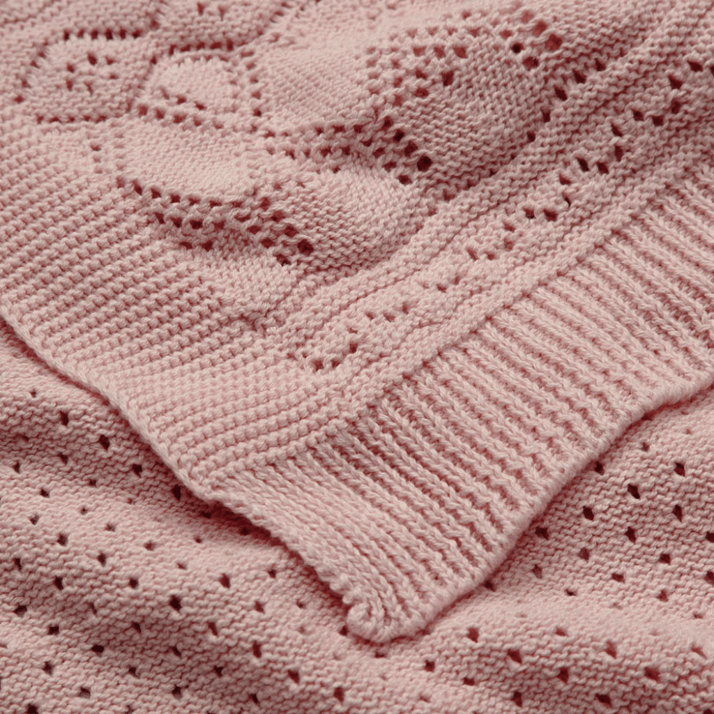 cam cam copenhagen Pointelle Baby Striktæppe - GOTS - Sorbet