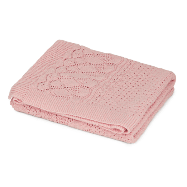 cam cam copenhagen Pointelle Baby Striktæppe - GOTS - Sorbet