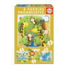 Educa 12-16-20-25 Wild Animals 4 Progressive Puzzles Item No. 80-17147 vilde dyr puslespil