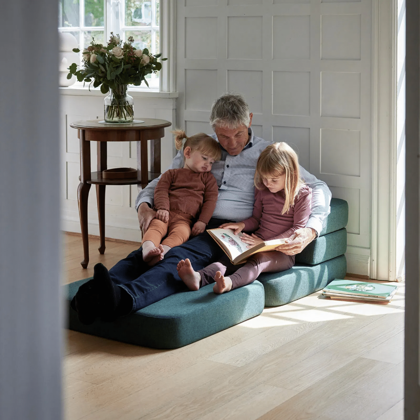 By KlipKlap KK 3 Fold Sofa Single Dyb Grøn m. Lys Grøn 25050012