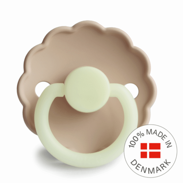 FRIGG Daisy - Round Silicone Pacifier - Croissant Night - Size 2