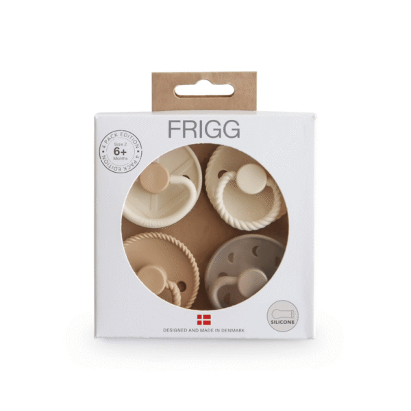 FRIGG Suttepakke 4-pak - Str 2 - FRIGG 4-Pack Pacifiers - Round Silicone - Snowflake Dream - Size 2