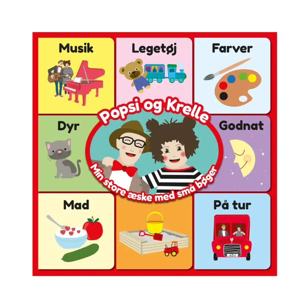 Popsi og Krelle - Min store æske med 9 små bøger