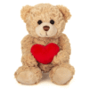 Teddy Hermann - Beige bamse med hjerte 20 cm TH913313
