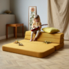 by KlipKlap 3 Fold Sofa 120 cm Sennepsgul 100002174