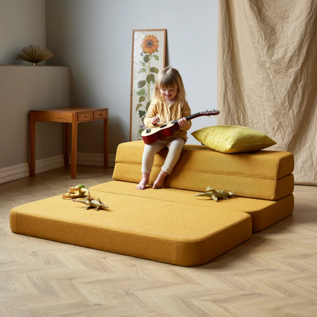 by KlipKlap 3 Fold Sofa 120 cm Sennepsgul 100002174