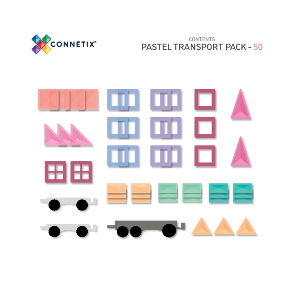 Connetix Pastel Transport - 50 dele