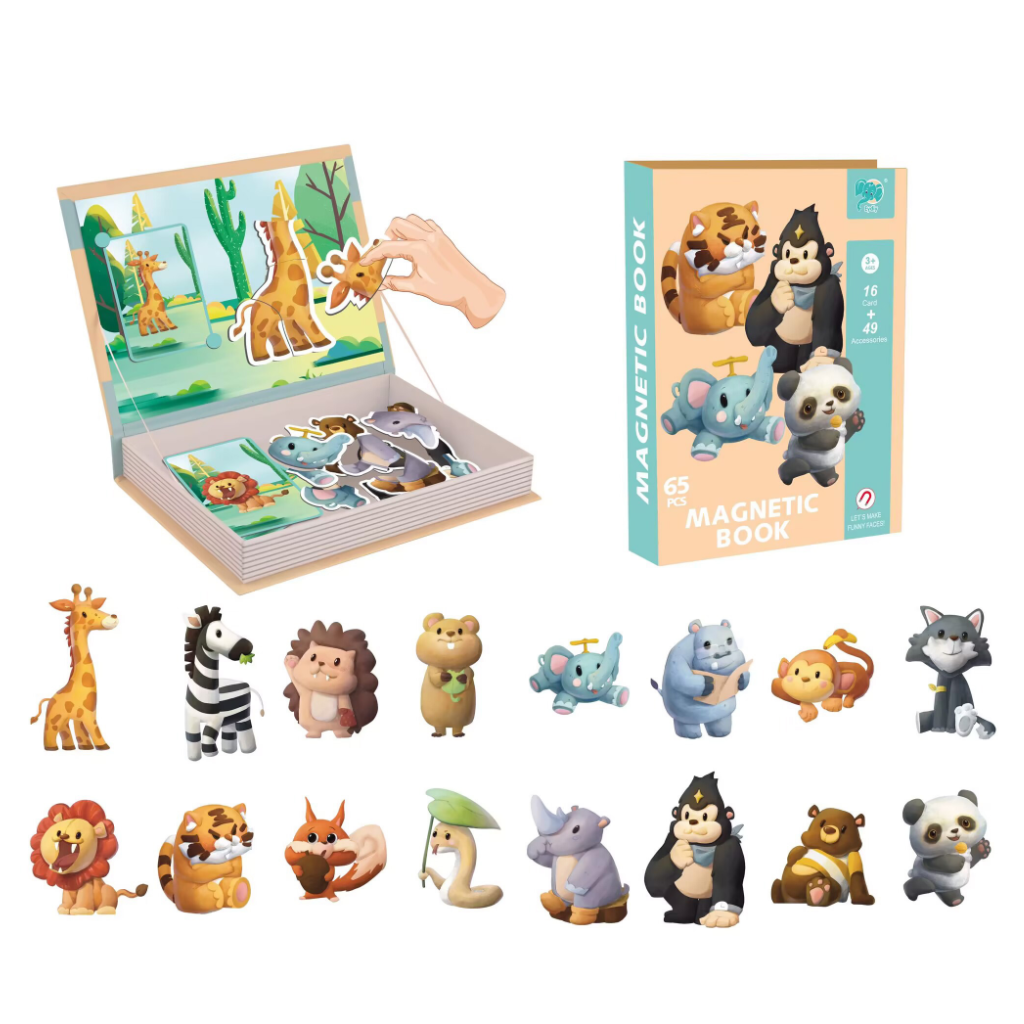 MAGNETBOK DJUNGLE WORLD 28-5470 magneti book magnetbog jungledyr