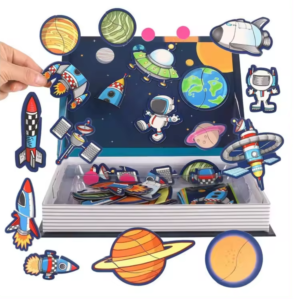MAGNETBOK space world 28-5465 magneti book magnetbog ud i rummet