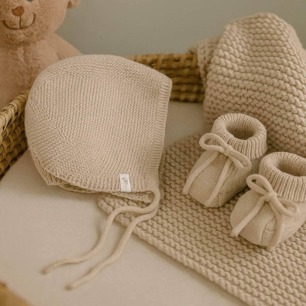 little dutch strikket hue soft beige