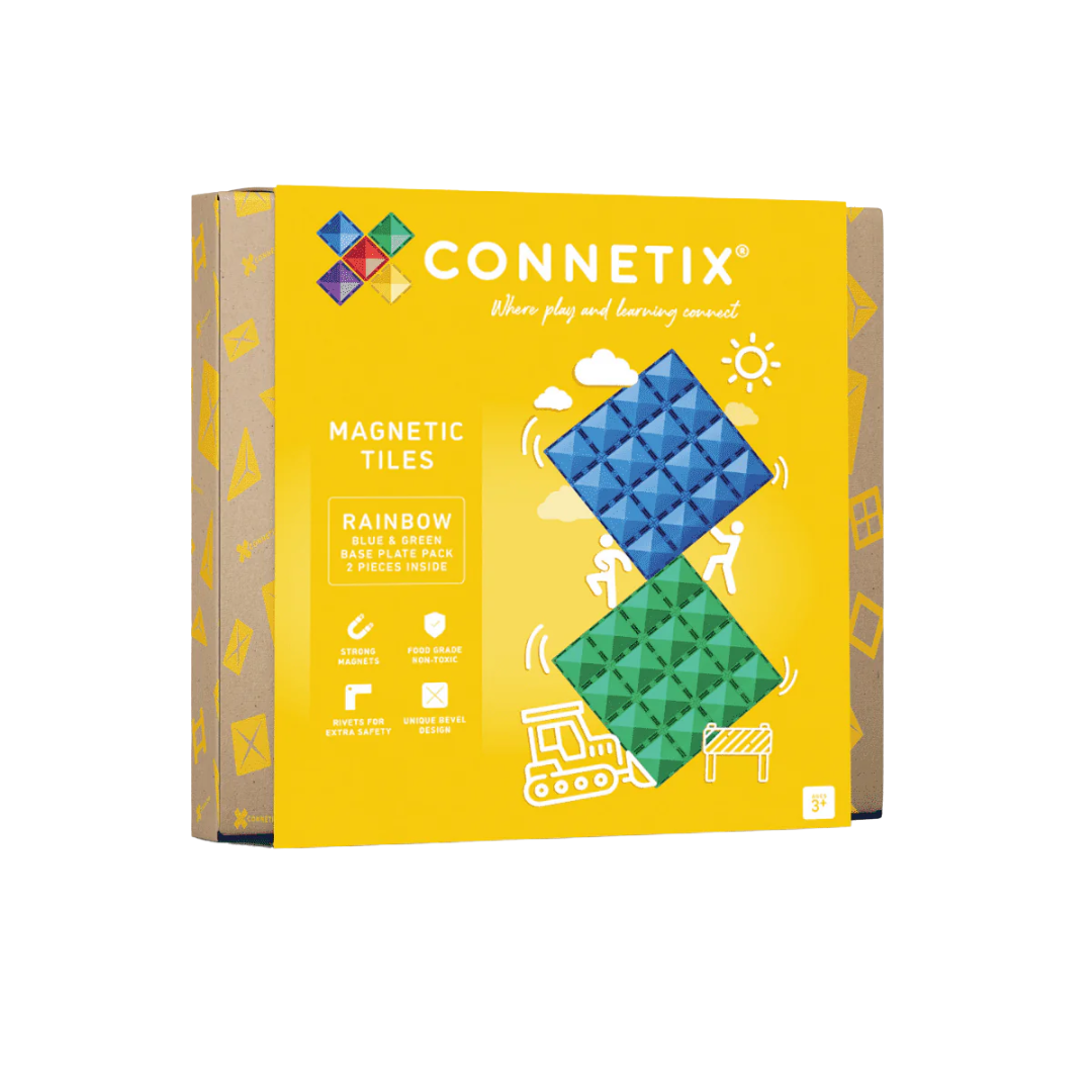 Connetix Base Plate - 2 stk - Grøn/Blå