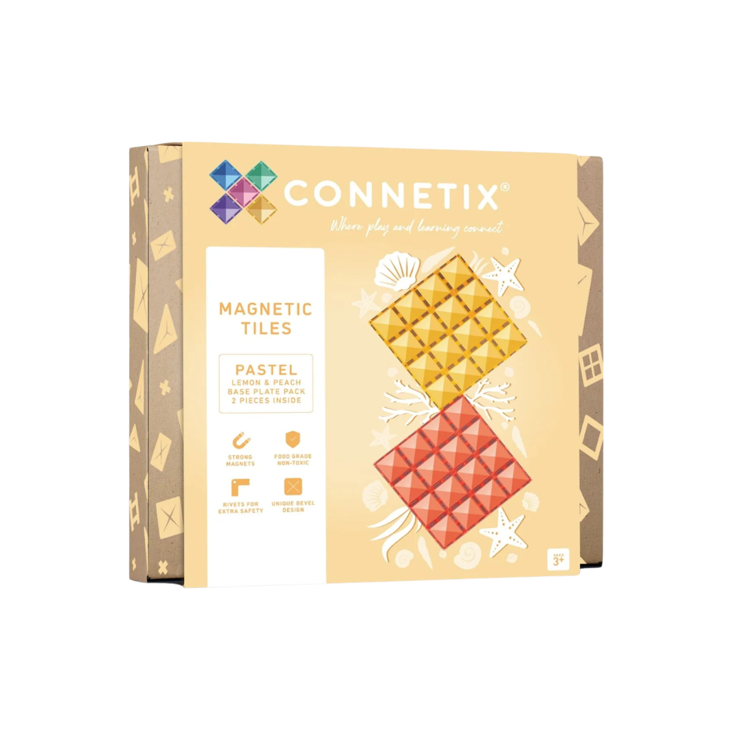 Connetix Base Plate - 2 stk - Lemon/Peach
