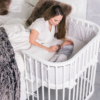 babybay Boxspring co-sleeper, white varnished 166102 bedside crib babybay