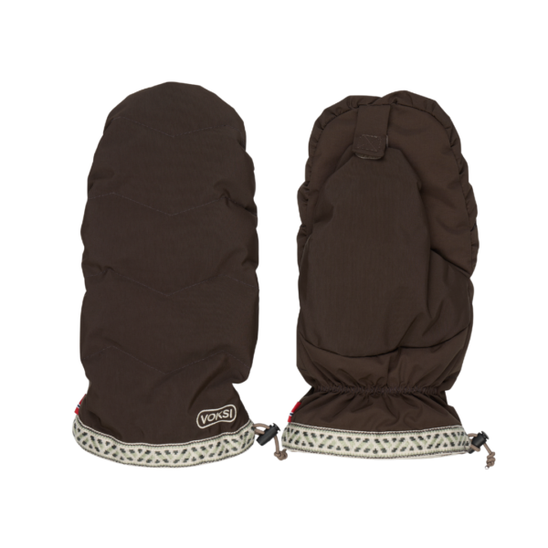 voksi stroller mittens barnevognshandsker chocolate snow edition1