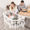 Sidestykke til Babybay Original hvid 100202 tremmer