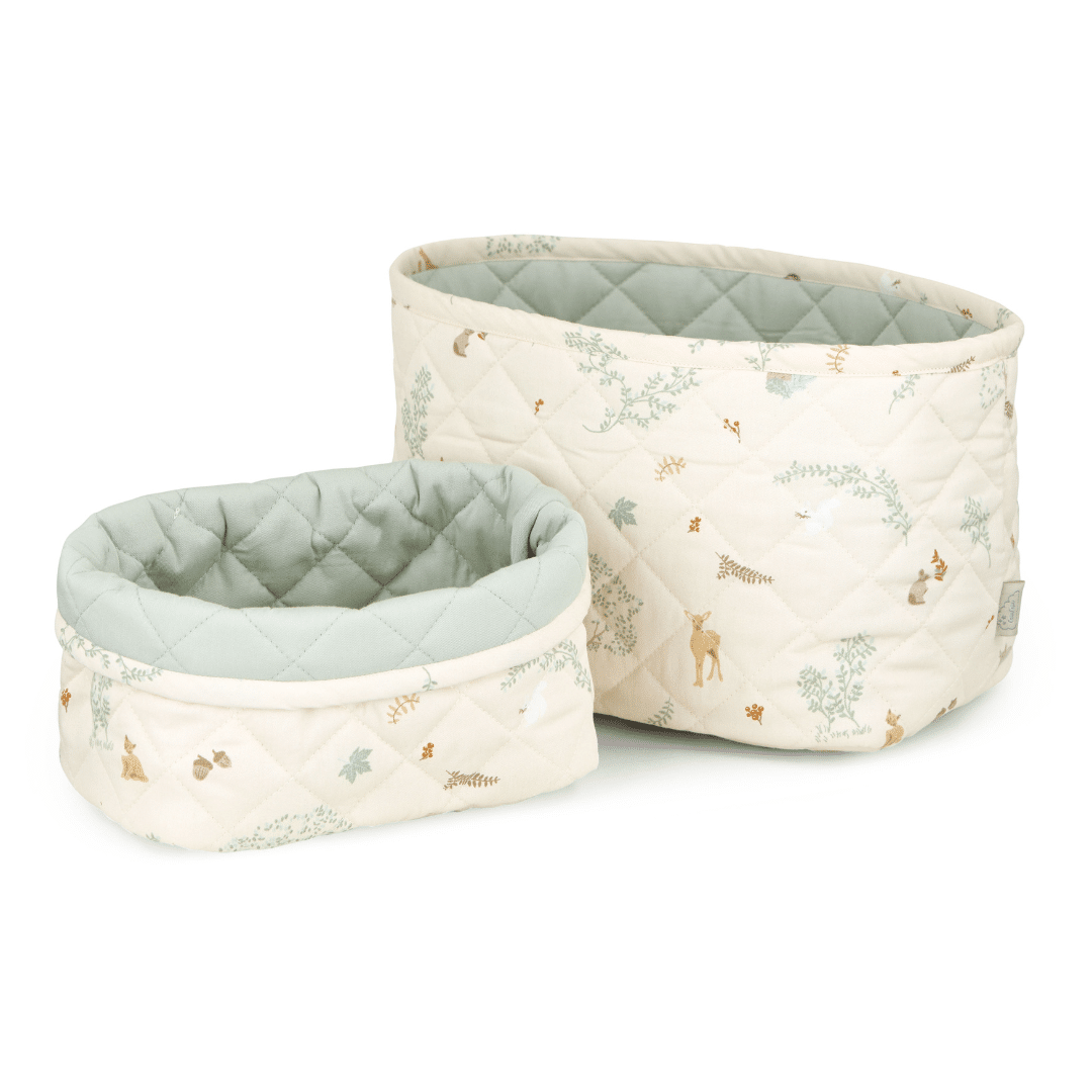 Cam Cam Quiltet Opbevaringskurv - 2 stk - Woodland