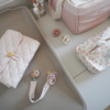 cam cam copenhagen babygavesæt i kurv classic stripes rose