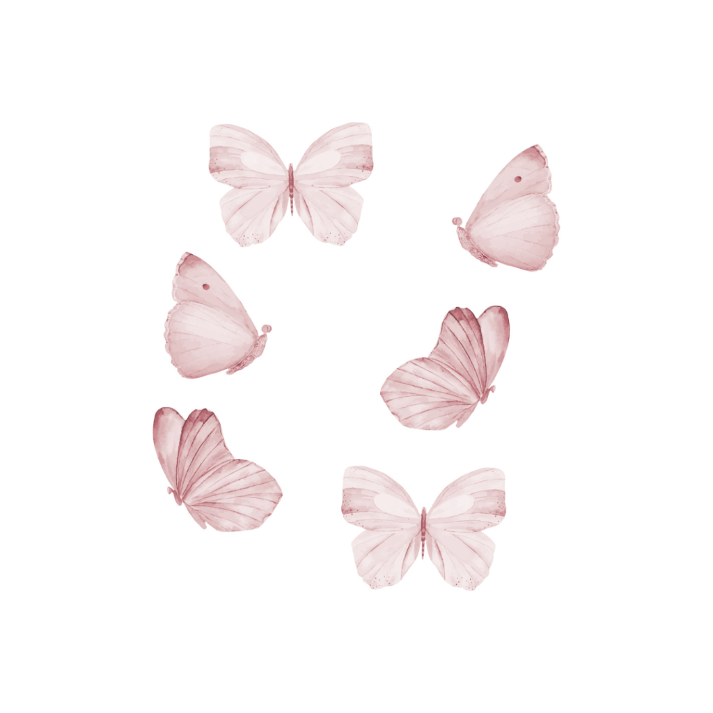 Wallsticker sommerfugle 6 stk. - White