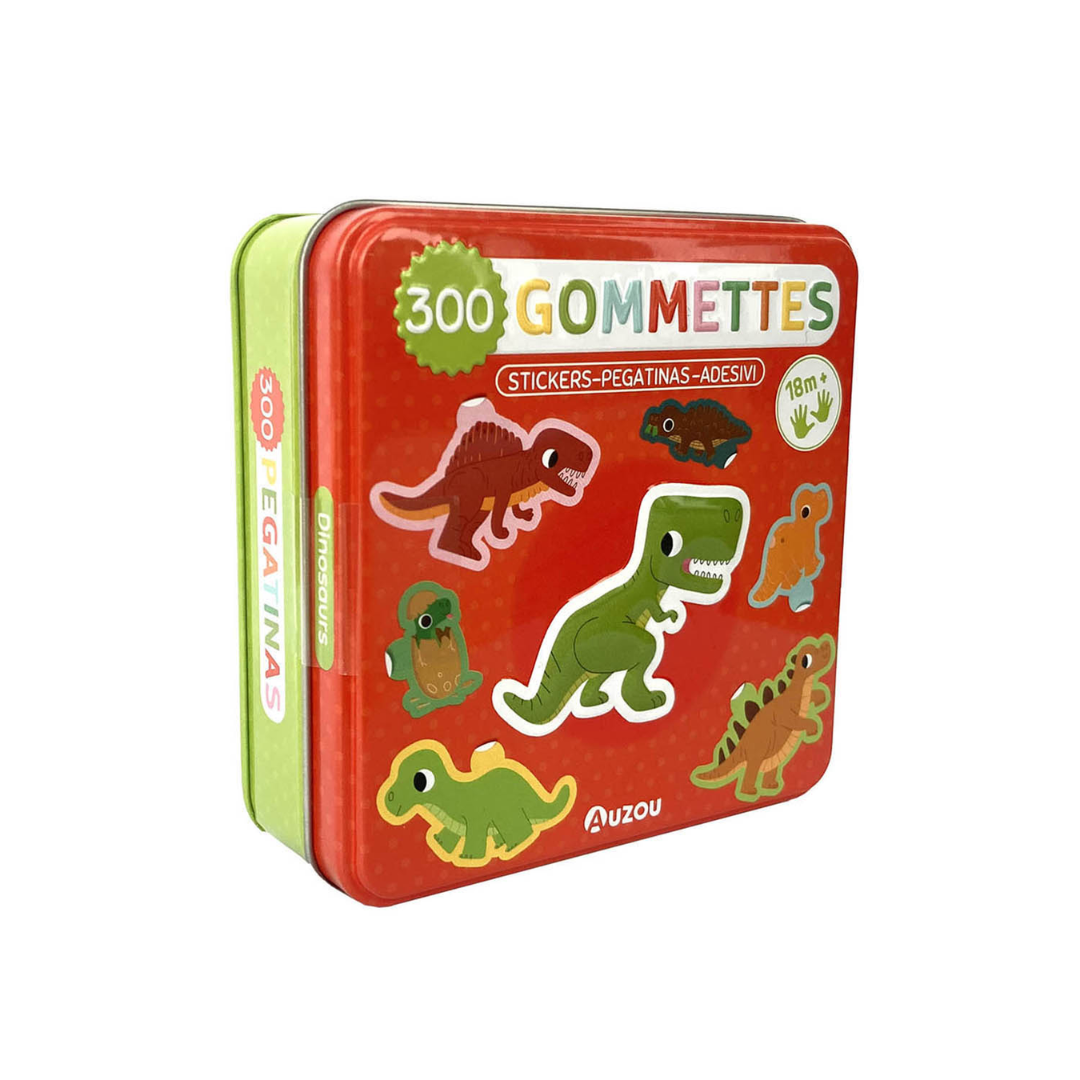 Auzou Klistermærker i metalæske - Dinosaurer