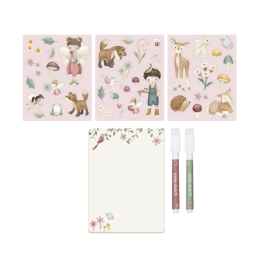 Little Dutch - Magnet og tegne sæt - Rosa Fairy Garden BT126894