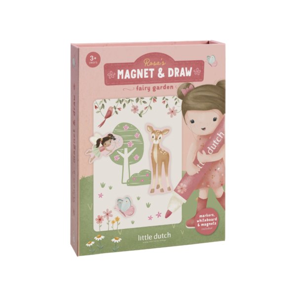 Little Dutch - Magnet og tegne sæt - Rosa Fairy Garden BT126894