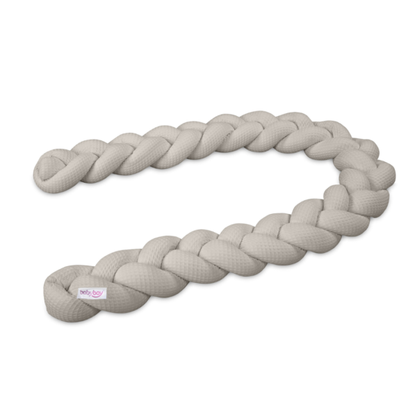 babybay flettet sengerand white grey