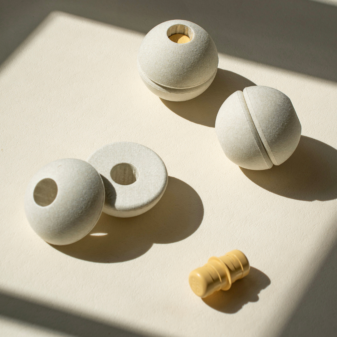 MODU skumbolde 3-pak - Sand Grey/Honey Yellow