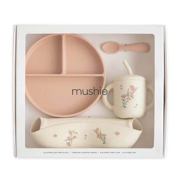 Mushie Silicone Feeding Toddler Set børneservice