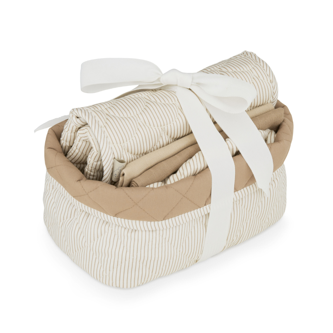 Cam Cam Copenhagen Babygavesæt classic stripes camel