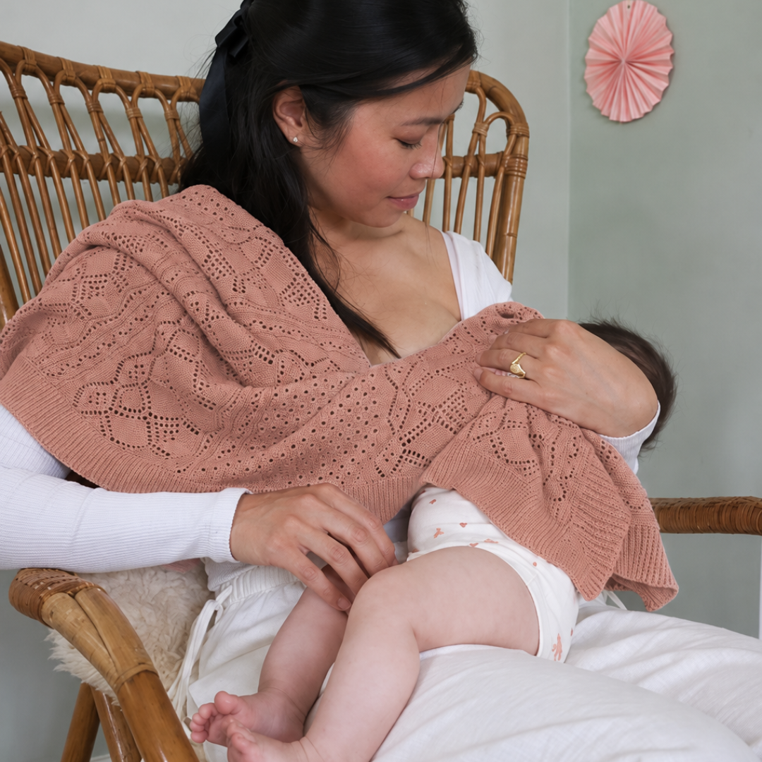 Cam Cam Copenhagen Pointelle Baby Striktæppe sorbet mørk