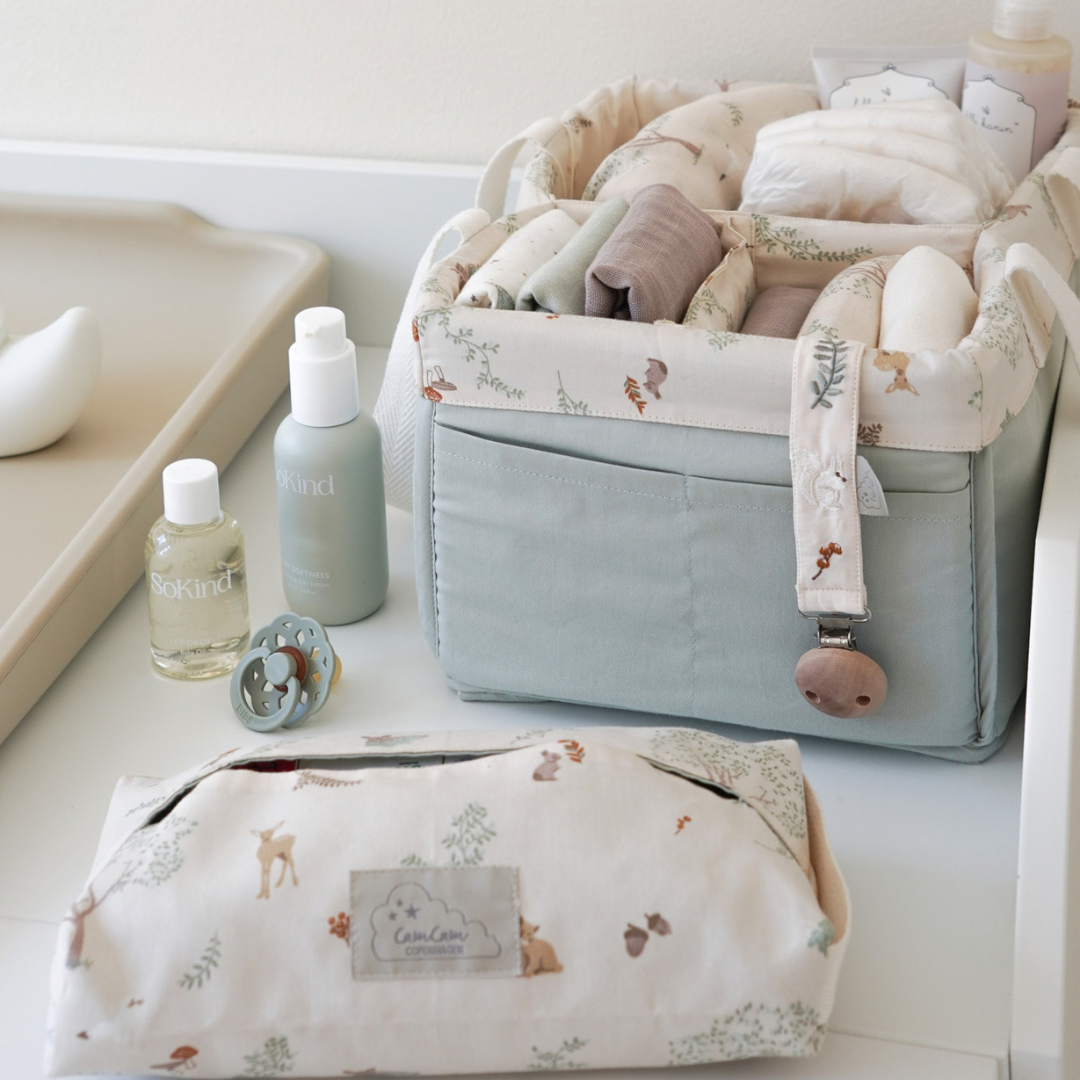 cam cam copenhagen diaper caddy woodland