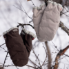voksi stroller mittens barnevognshandsker clay og chocolate snow edition