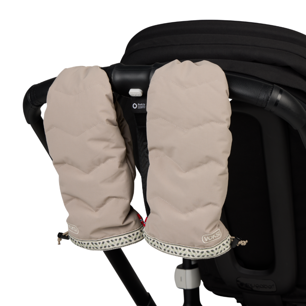 voksi stroller mittens barnevognshandsker clay snow edition