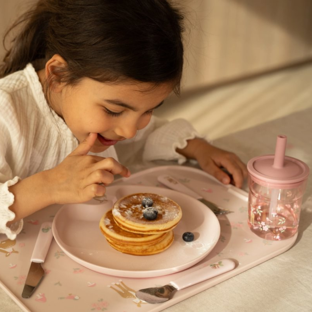 Little Dutch - Børneglas 250 ml med sugerør - Fairy Garden